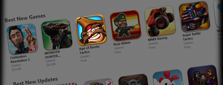 Age of Booty Tactics highlighted on apple stores best new games list