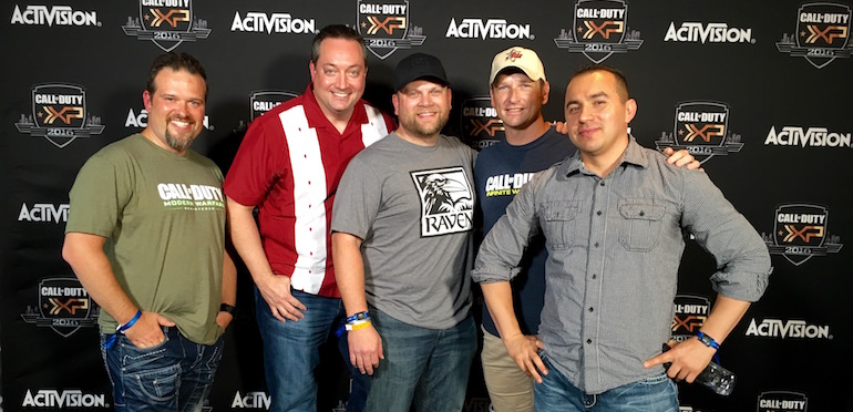 Call of Duty Infinite Warfare panel with Certain Affinity, Infinity Ward, Raven Software, and Activision