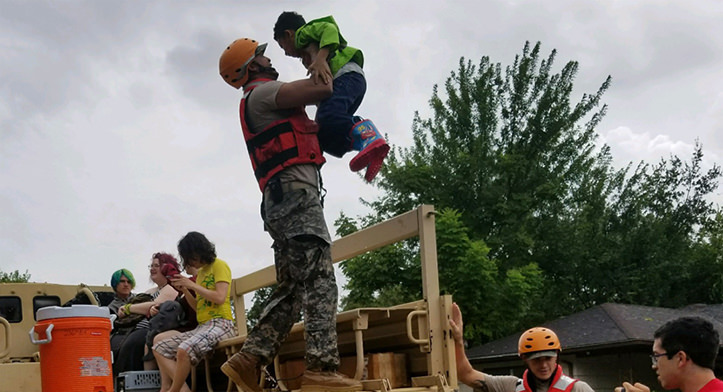 National Guard rescuing people stranded in Houston after Hurricane Harvey