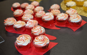 CA 200 employee celebration cupcakes on certain affinity flame logo