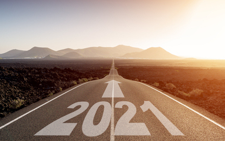 road with 2021 and an arrow on it